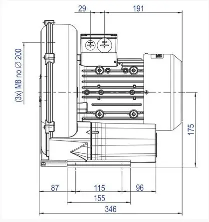 Soprador Mono 2,35cv P/criação De Camarões 255 M3/h- Instalado e c/Filtro