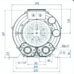 Soprador 0,60 Cv Mono 220V - Peixes / Camarões 121 M³/h