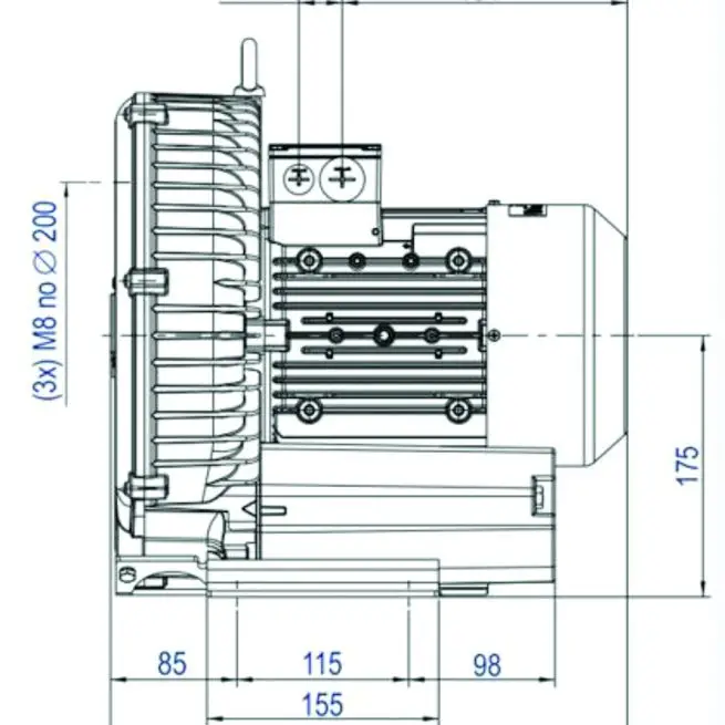 Soprador Radial 2,55kw -3,47cv - Trifásico