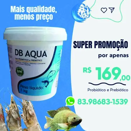 Probiótico e Suplemento Vitamínico Para Peixes e camarões DB Aqua 1 KG - Imeve
